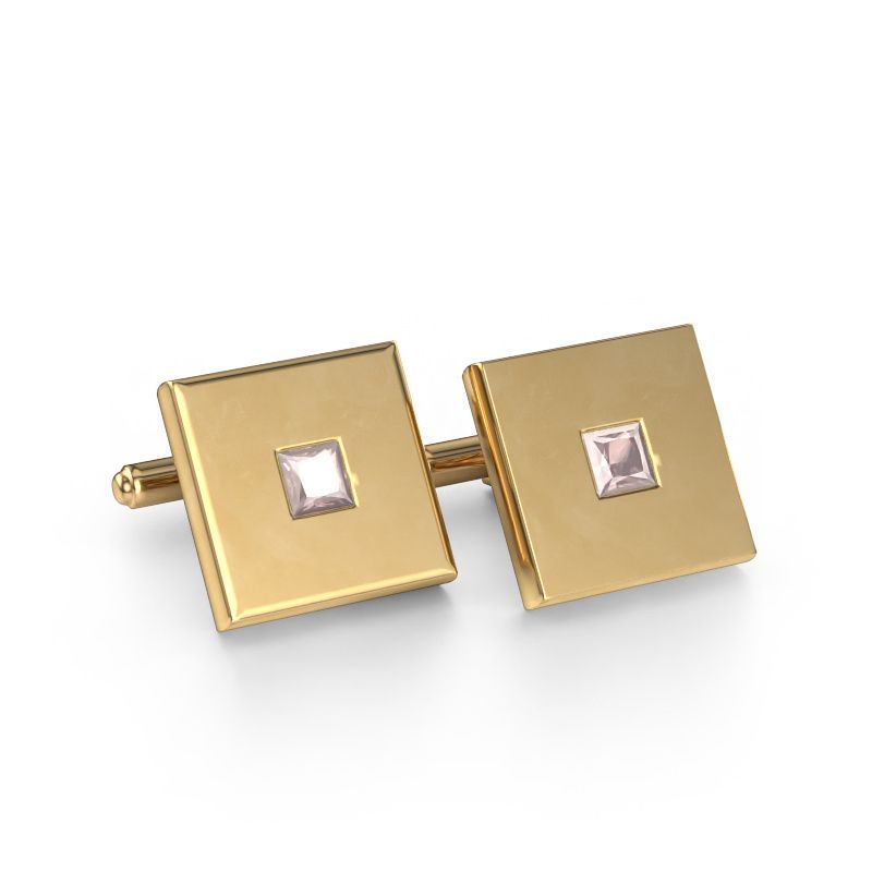 Cufflinks Givanti 585 gold morganite champagne 4 mm