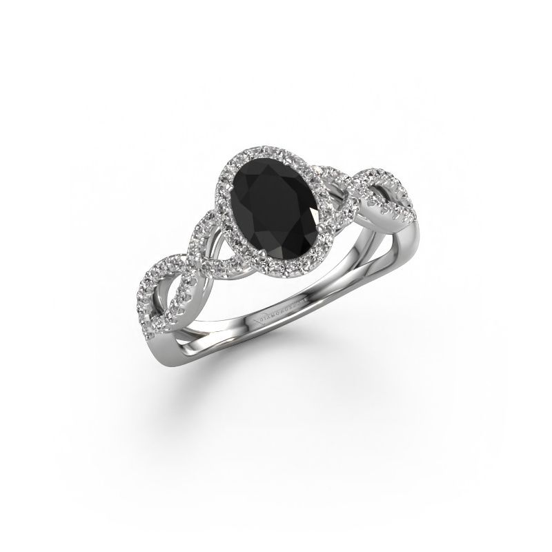 Verlobungsring Dionne ovl 585 Weißgold Schwarz Diamant 1.38 crt