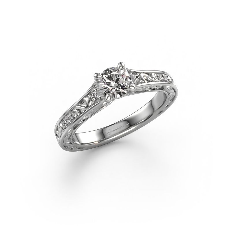 Verlobungsring Mallory RND 585 Weißgold Diamant 0.50 crt