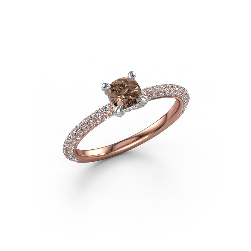 Engagement ring Saskia 2 CUS 585 rose gold brown diamond 1.042 crt