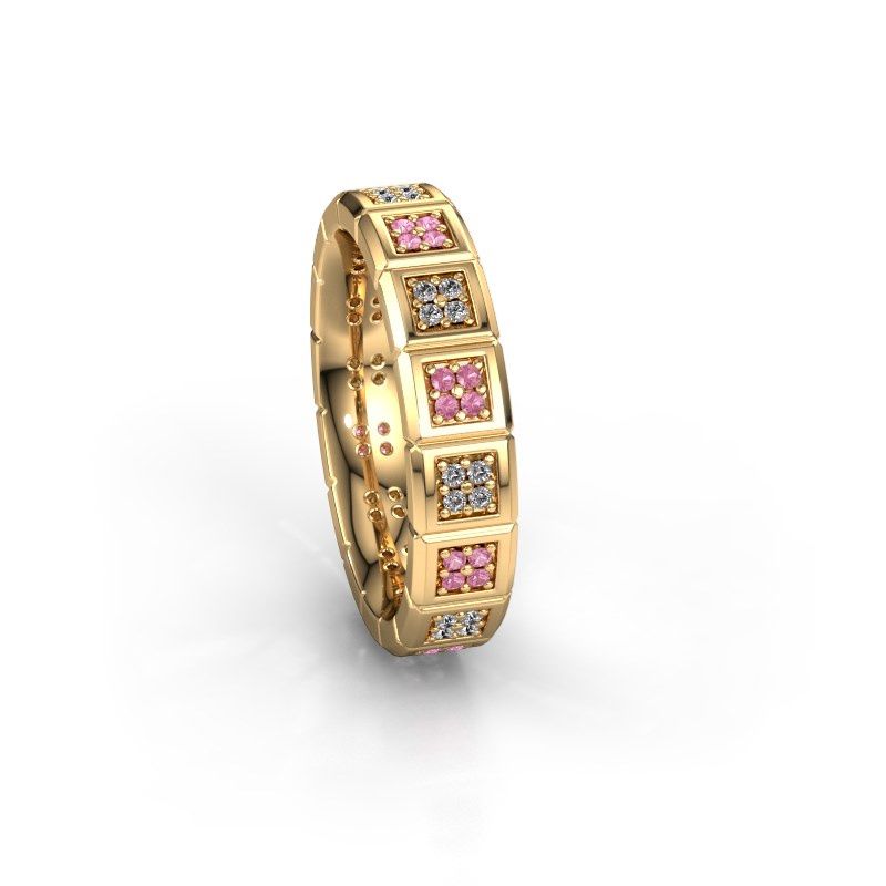 Image of Wedding ring WH2056L15DP<br/>585 gold ±5x2.4 mm<br/>Pink sapphire