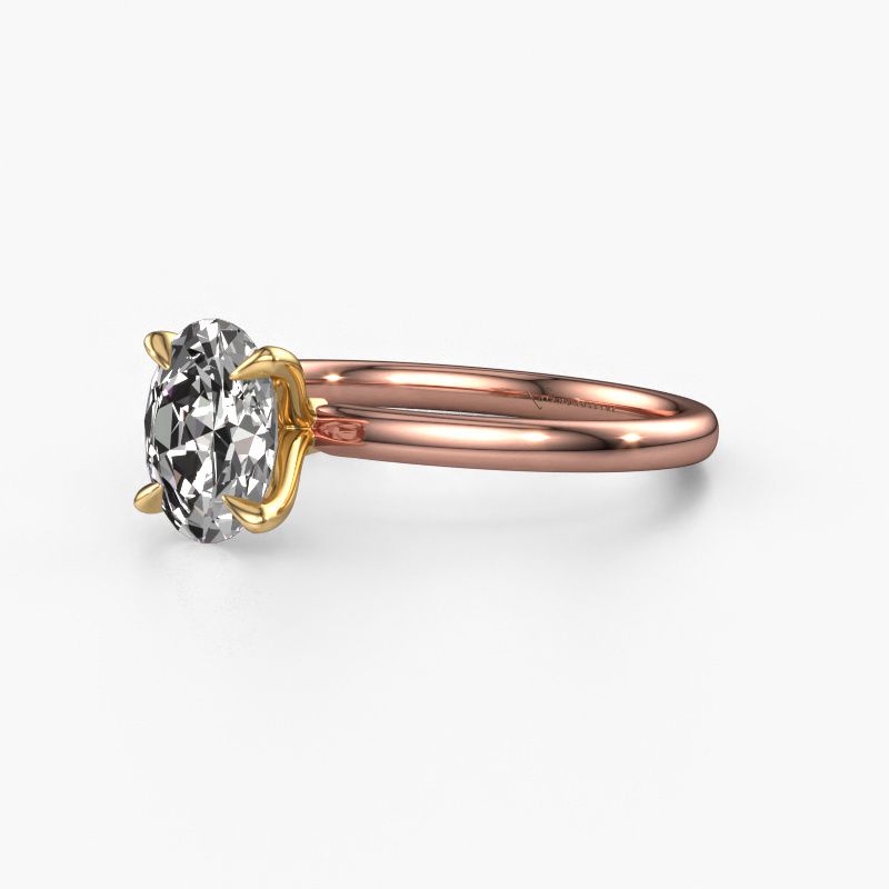 Image of Engagement Ring Crystal Ovl 1<br/>585 rose gold<br/>Zirconia 8x6 mm