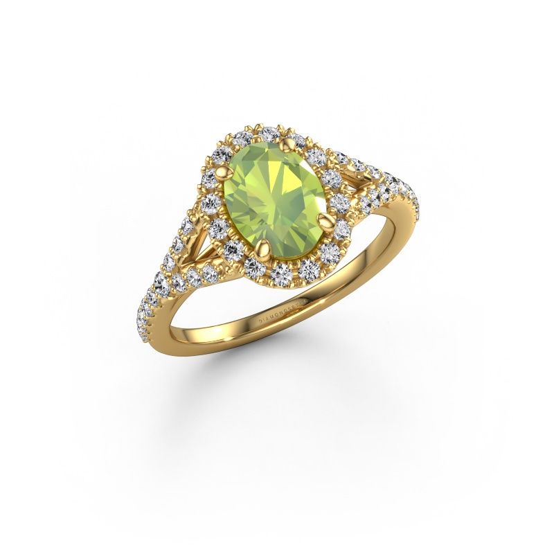 Verlobungsring Kimber OVL 585 Gold Peridot 8x6 mm