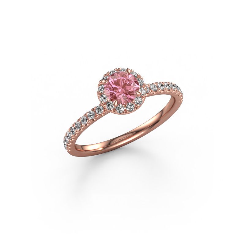 Engagement ring Miranda RND 585 rose gold pink lab grown diamond 6.5 mm