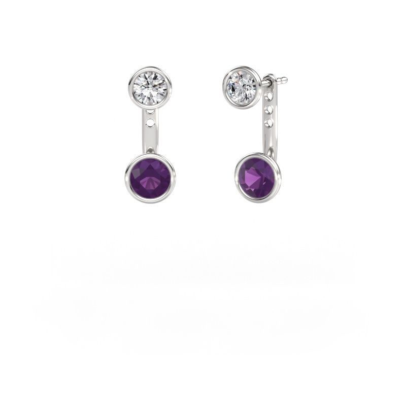 Ohrringe Halle 585 Weißgold Amethyst 6 mm