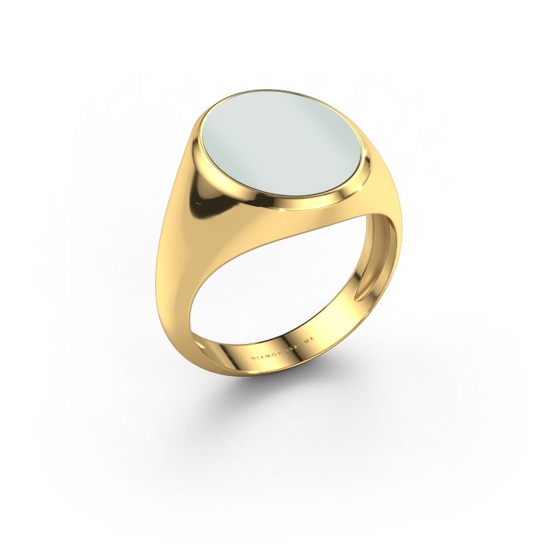Siegelring Herman 4 light 585 Gold grüner Lagenstein 15x12 mm
