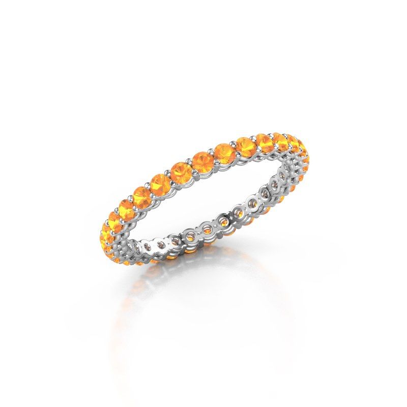 Image of Stackable ring Michelle full 2.0 950 platinum citrin 2 mm
