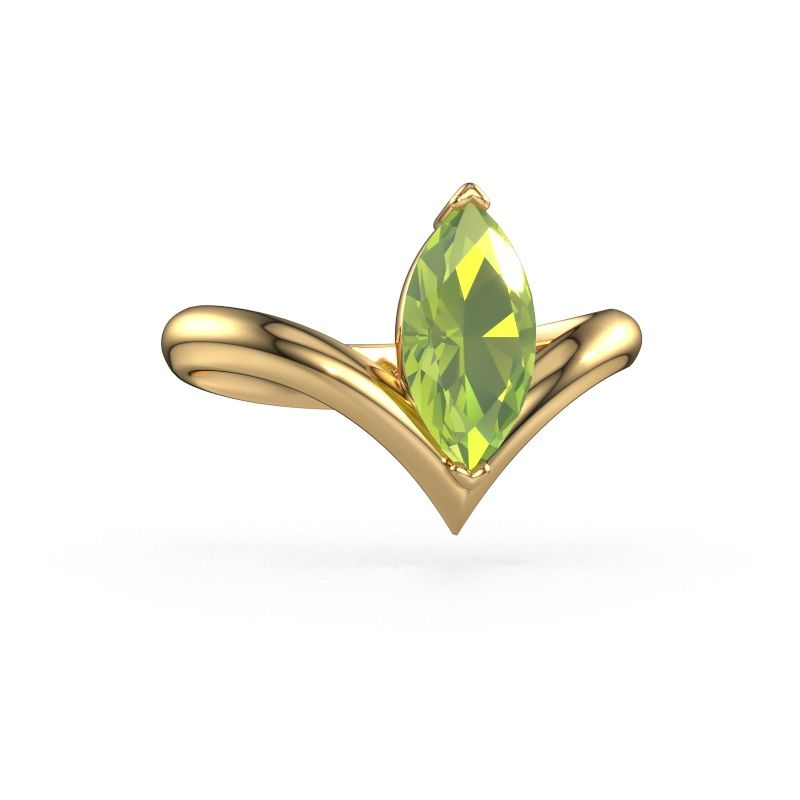 Bague de fiançailles Maddy MRQ 585 or jaune péridot 11x5.5 mm