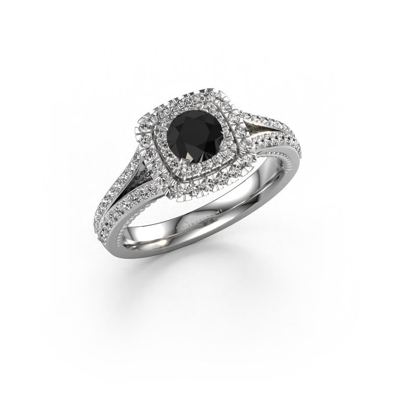 Verlobungsring Annette 585 Weißgold Schwarz Diamant 1.172 crt