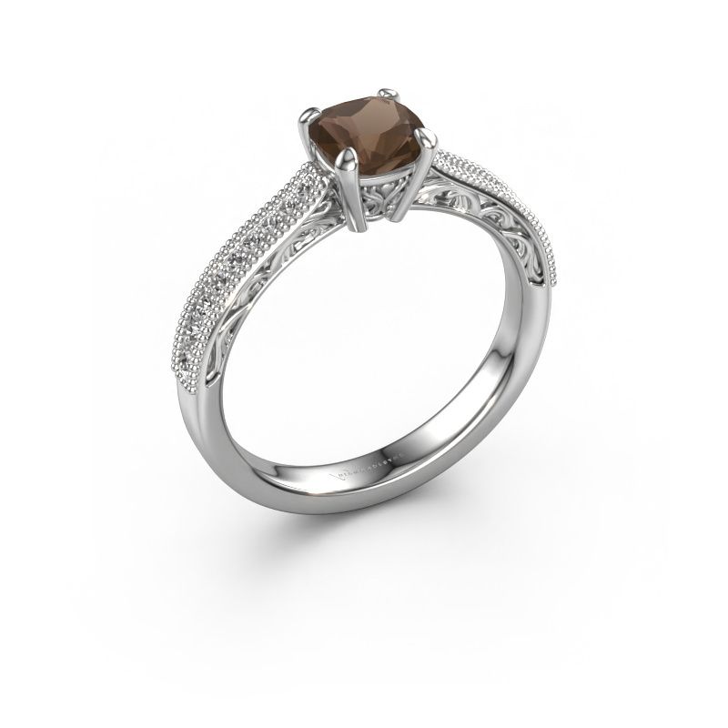 Verlobungsring Shonta CUS 950 Platin Rauchquarz 5.5 mm