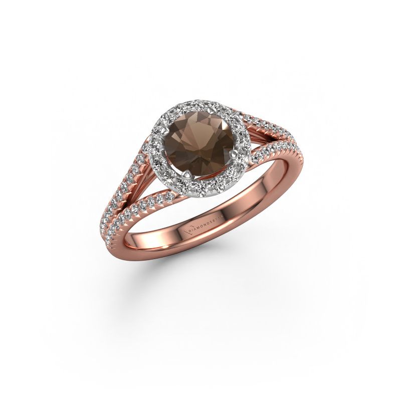 Verlobungsring Verla rnd 2 585 Roségold Rauchquarz 6.5 mm
