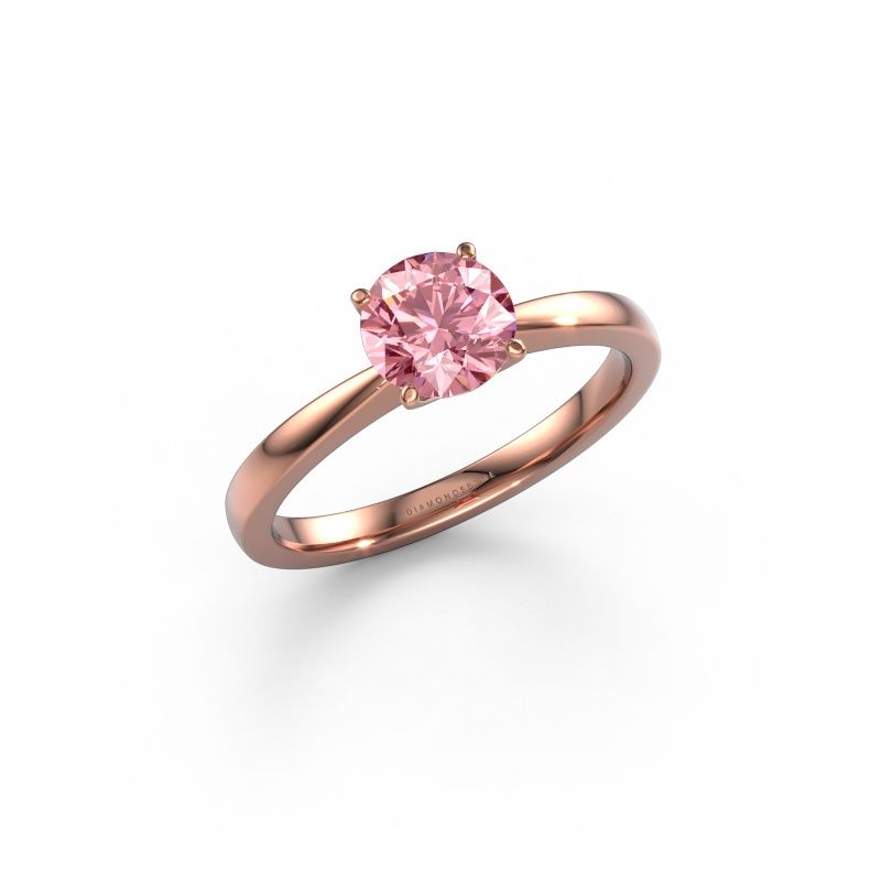 Engagement ring Kitty 585 rose gold pink lab grown diamond 6.2 mm