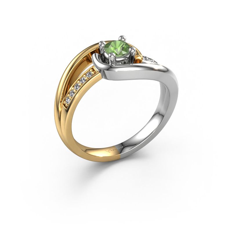 Ring Aylin 585 Gold Turmalin grün 4 mm