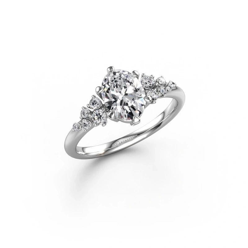 Engagement ring Royce OVL 950 platinum lab-grown diamond 1.10 crt