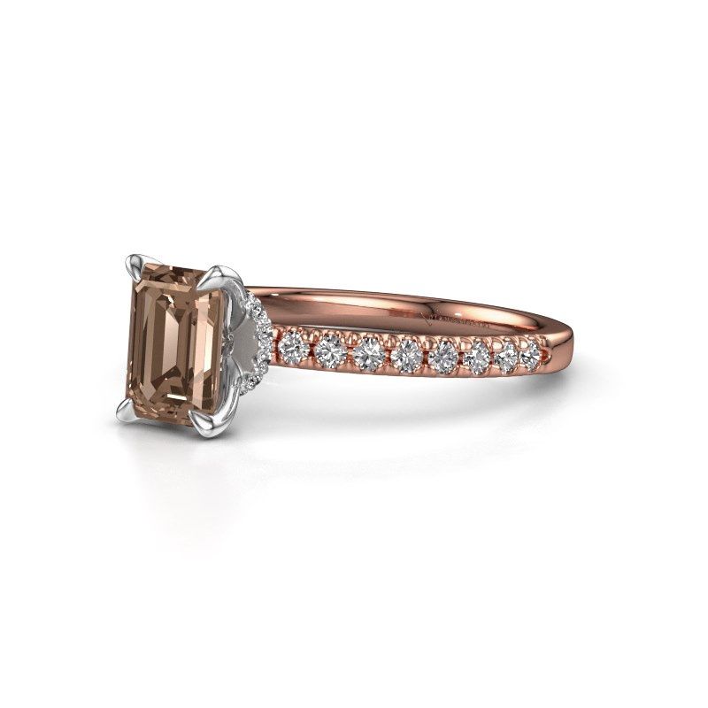 Afbeelding van Verlovingsring Crystal EME 4 585 rosé goud bruine diamant 1.46 crt