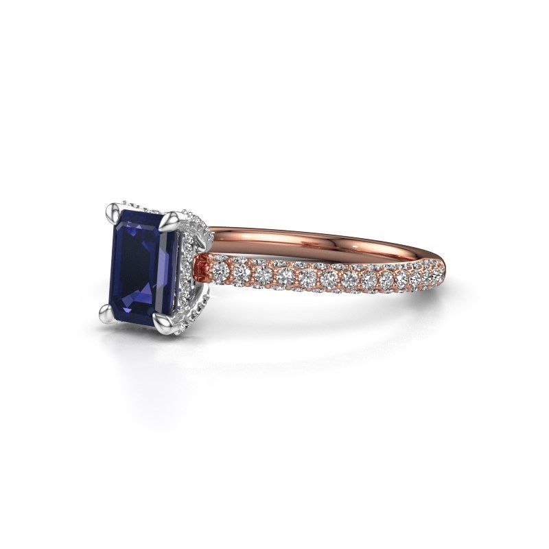 Image of Engagement ring saskia eme 2<br/>585 rose gold<br/>Sapphire 6.5x4.5 mm