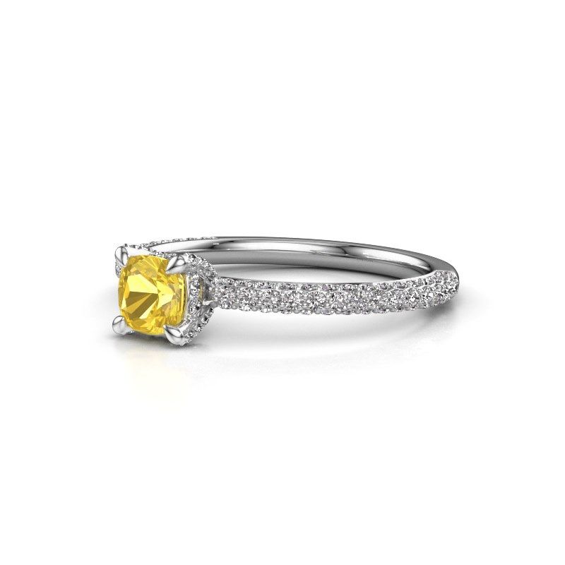 Image of Engagement ring saskia 2 cus<br/>950 platinum<br/>Yellow sapphire 4.5 mm