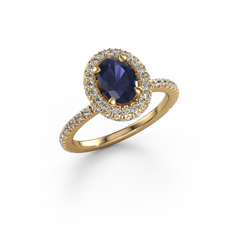 Verlovingsring Talitha OVL 585 goud saffier 7x5 mm