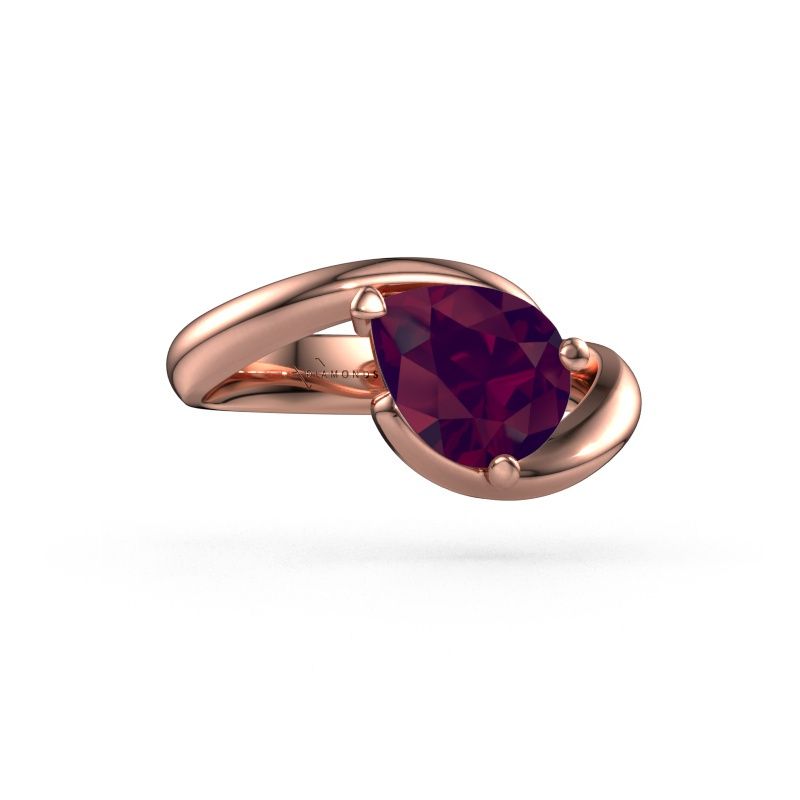 Engagement ring Aida PER 585 rose gold rhodolite 9x7 mm