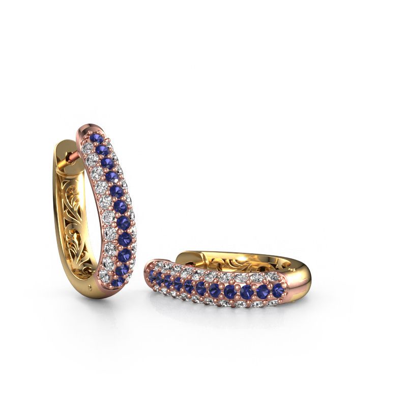 Créoles Danika 10.5 A 585 or rose saphir 1.7 mm