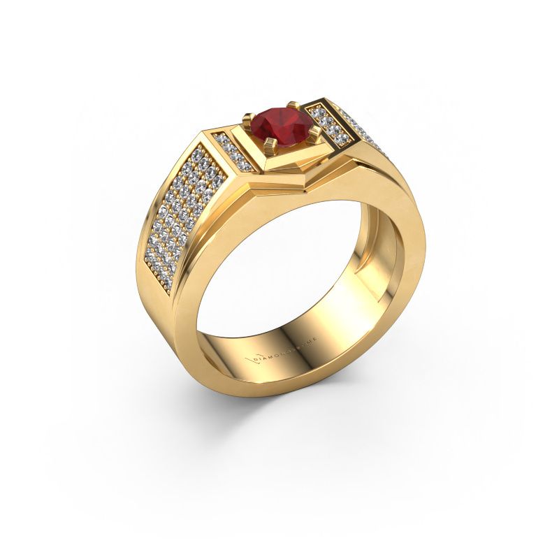 Men's ring Marcel 585 gold ruby 5 mm