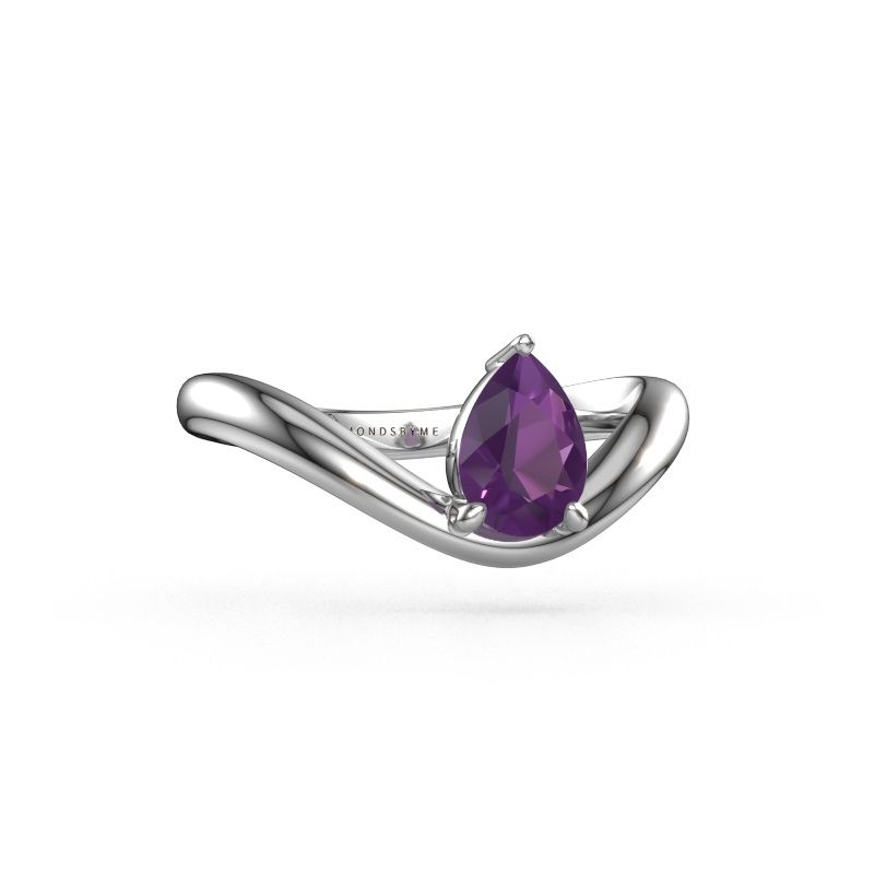 Bague de fiançailles Femke PER 950 platine améthyste 7x5 mm