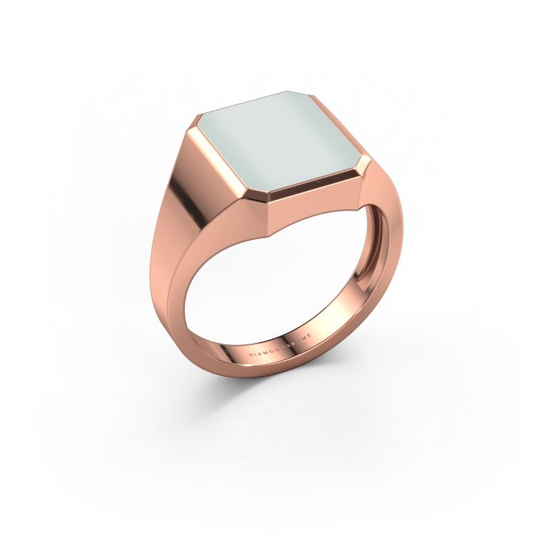 Zegelring Lars 2 light 585 rosé goud groene lagensteen 12x10 mm