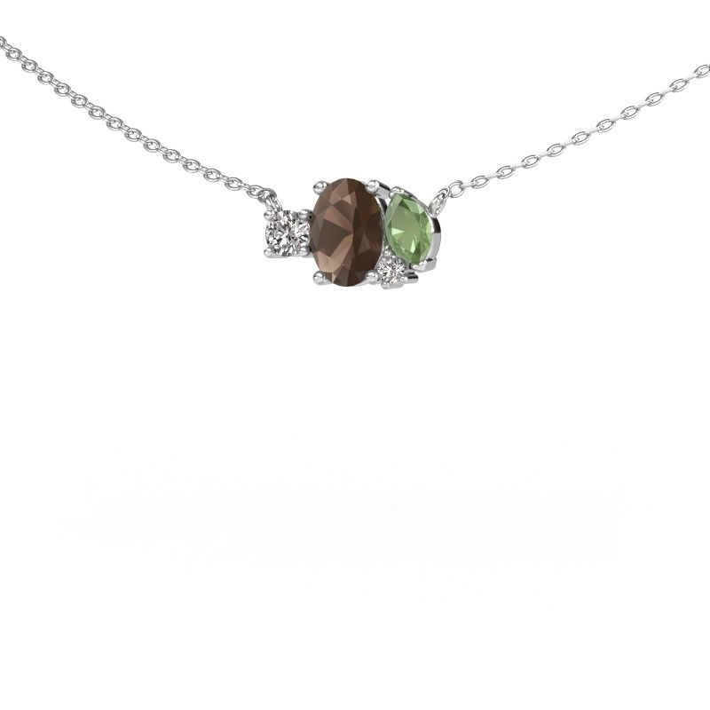 Pendant Frauke OVL 585 white gold smokey quartz 7x5 mm