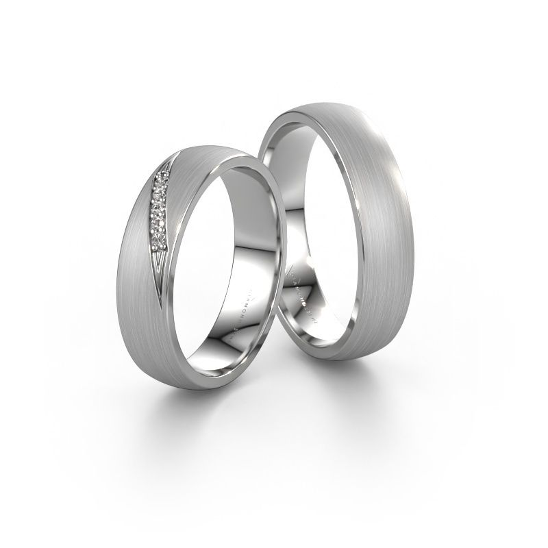 Eheringe set WH2150LM25AM ±5x1.7 mm 14 Karat Weißgold Diamant 0.008 crt
