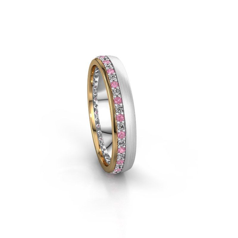 Image of Wedding ring WH0303L24AM<br/>585 white gold ±4x1.7 mm<br/>Pink sapphire