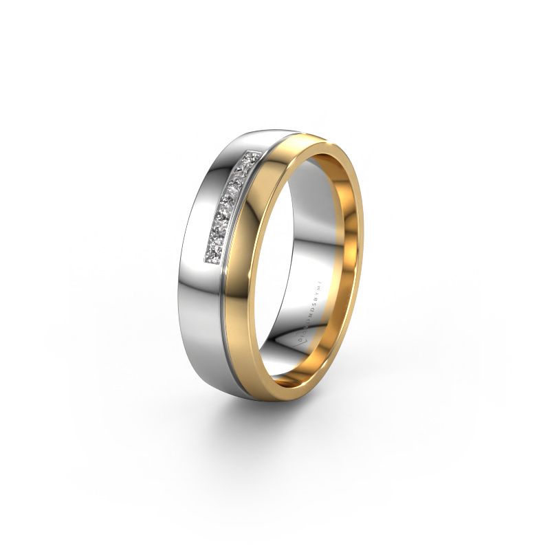 Wedding ring WH0308L26AP 585 white gold diamond ±6x1.7 mm