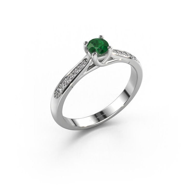 Engagement ring Mia 2 950 platinum emerald 5 mm
