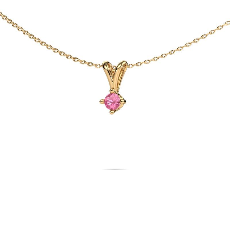 Pendant Jannette 585 gold pink sapphire 4 mm