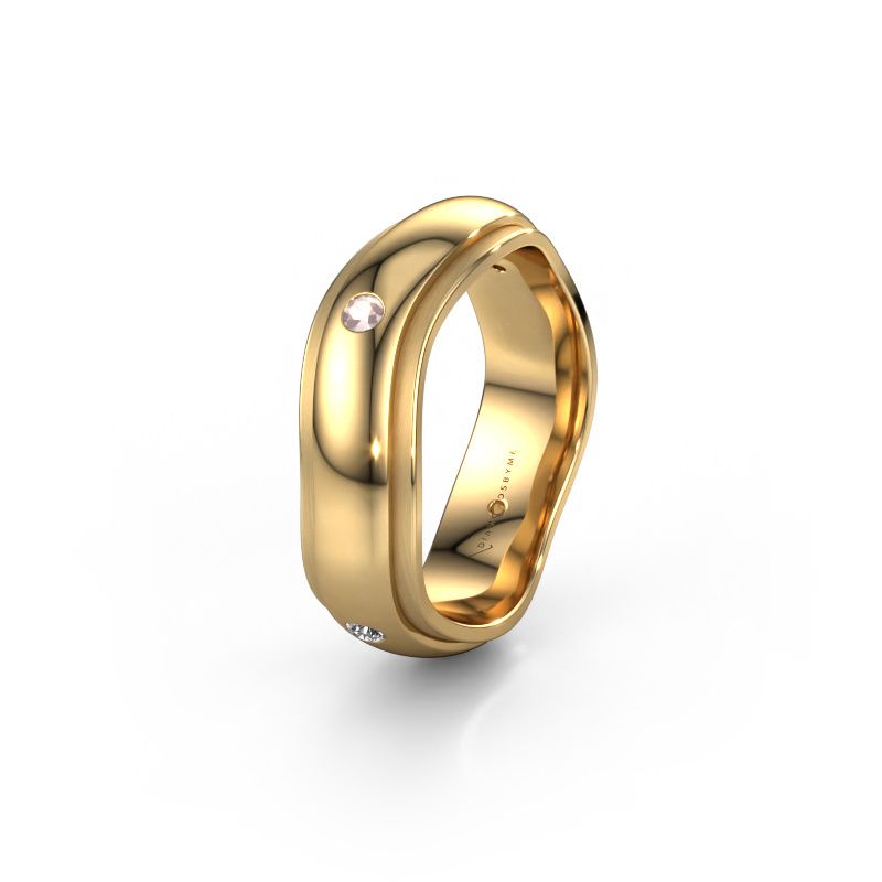 Wedding ring WH2050L26DP 585 gold morganite champagne ±0.24x0.09in