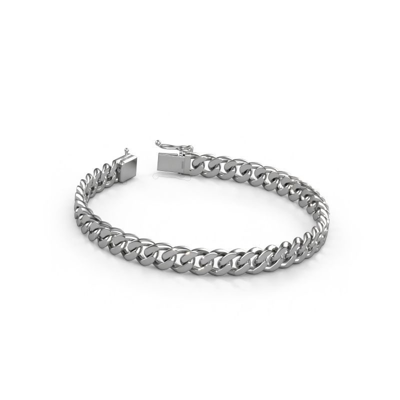 Panzer Armband ±8 mm 585 Weißgold