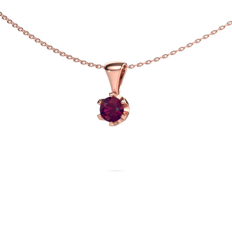 Collier Fran 585 or rose rhodolite 5 mm