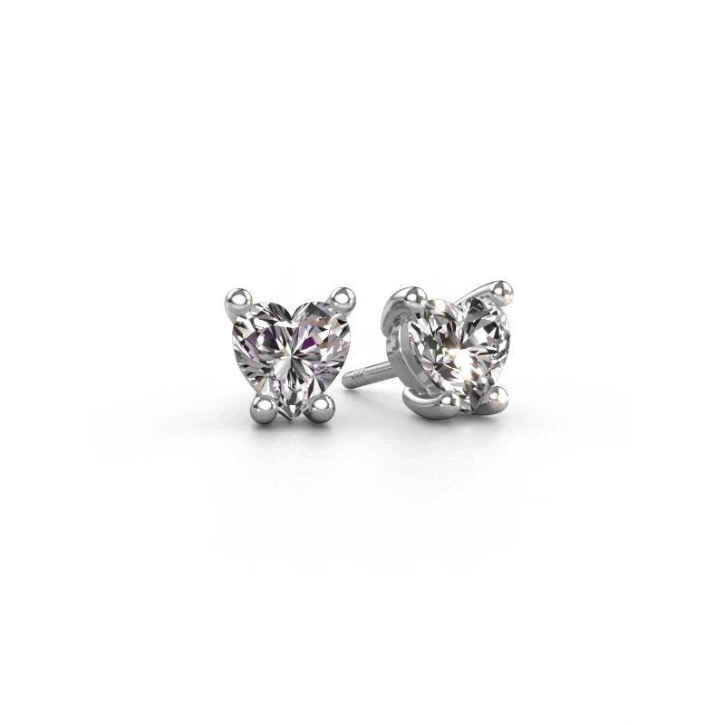 Earrings Sam Heart 585 white gold diamond 2.00 crt