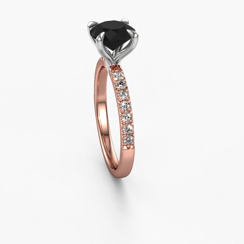 Image of Engagement Ring Crystal Rnd 2<br/>585 rose gold<br/>Black Diamond 2.13 Crt