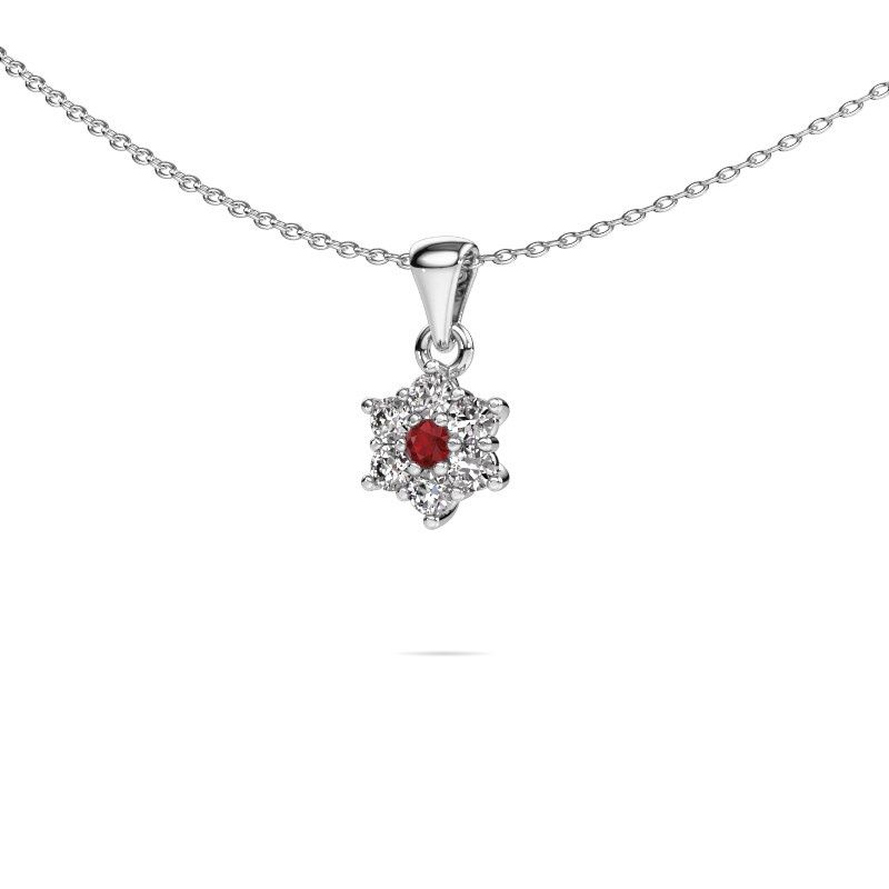 Pendentif Chantal 950 platine rubis 2.4 mm
