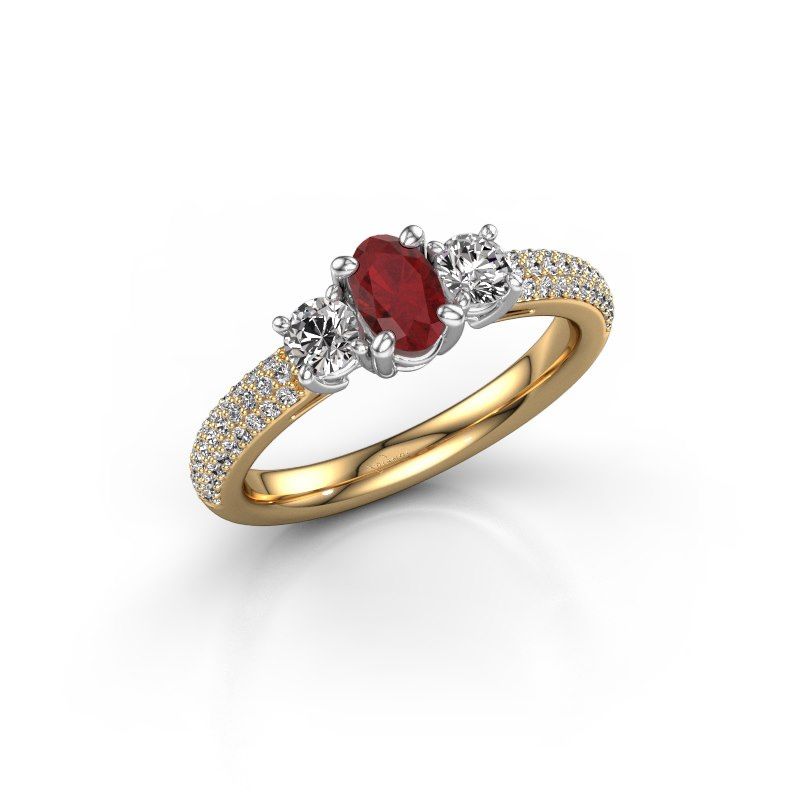 Image of Engagement Ring Marielle Ovl<br/>585 gold<br/>Ruby 6.5x4.5 mm