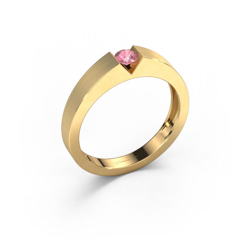 Engagement ring Lizzy 1 585 gold tourmaline pink 3.7 mm