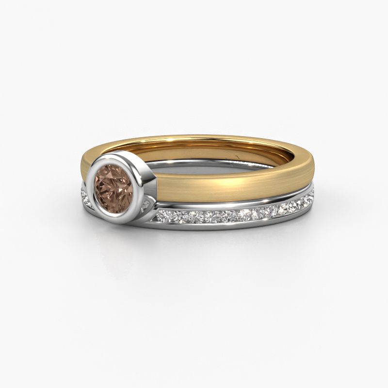 Afbeelding van Ring Cara<br/>585 goud<br/>Bruine diamant 0.62 crt
