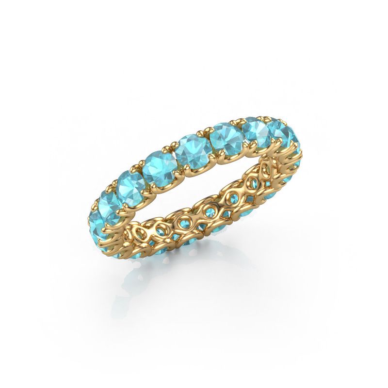 Stackable ring Estee 3.4 585 gold blue topaz 3.4 mm