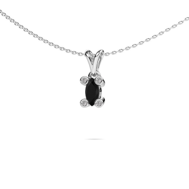 Afbeelding van Ketting Cornelia Marquis 585 witgoud zwarte diamant 0.42 crt