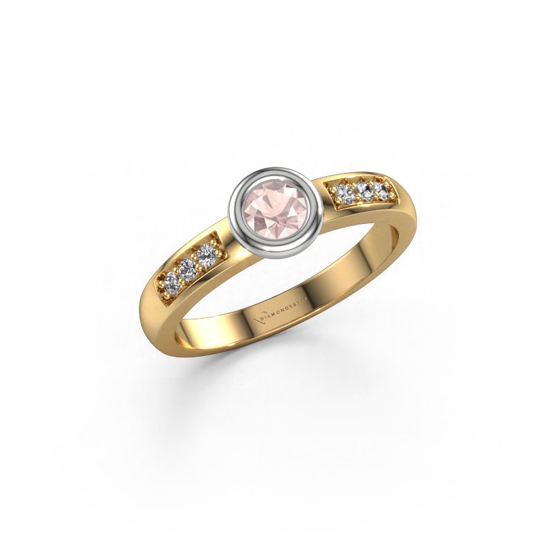 Engagement ring Lieke 585 gold morganite champagne 4 mm