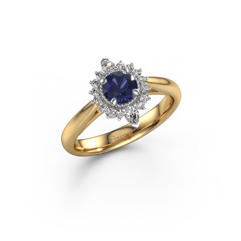 Bague de fiançailles Susan 585 or jaune saphir 5 mm