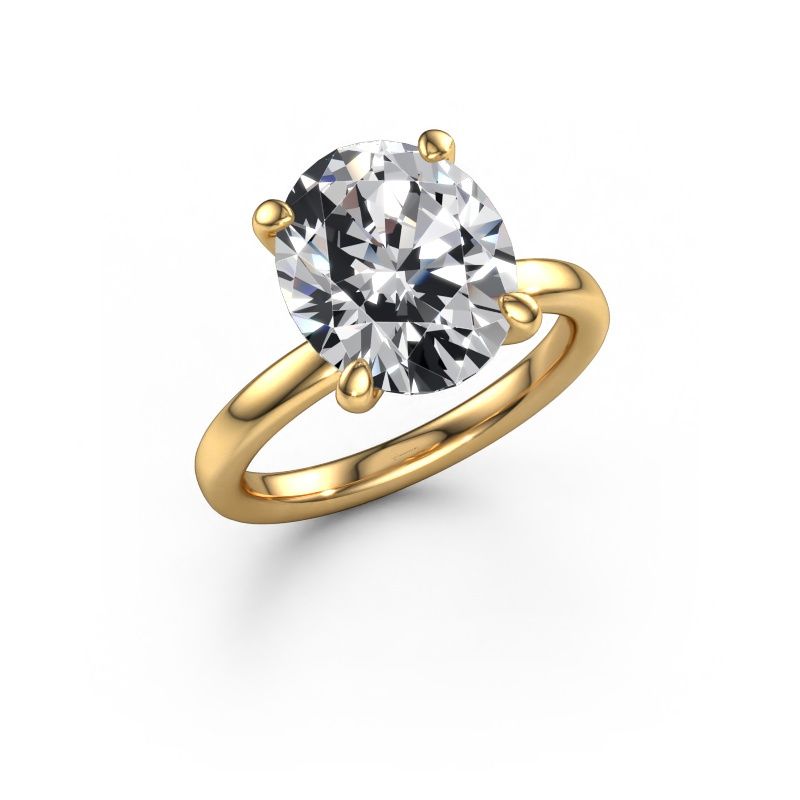 Engagement ring Simone OVL 1 585 gold lab grown diamond 5.05 crt