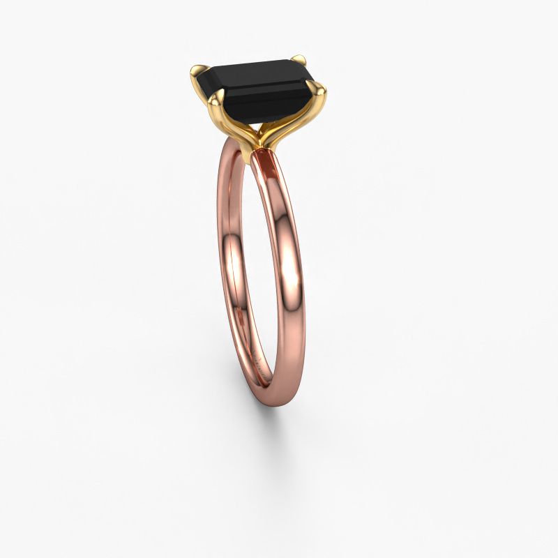 Image of Engagement Ring Crystal Eme 1<br/>585 rose gold<br/>Black Diamond 2.10 Crt