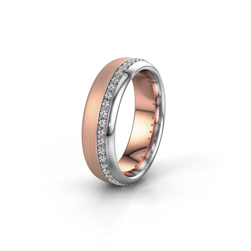 Afbeelding van Trouwring WH0303L36BMP<br/>585 rosé goud ±6x2 mm<br/>Diamant