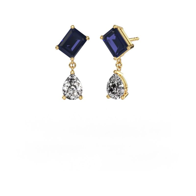 Earrings Toi et Moi EME PER 585 gold sapphire 8x6 mm